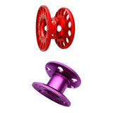 Maxbell 2x Empty Aluminum Alloy Scuba Diving Finger Reel Guide Line Spool Red Purple