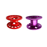 Maxbell 2x Empty Aluminum Alloy Scuba Diving Finger Reel Guide Line Spool Red Purple