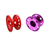 Maxbell 2x Empty Aluminum Alloy Scuba Diving Finger Reel Guide Line Spool Red Purple