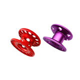 Maxbell 2x Empty Aluminum Alloy Scuba Diving Finger Reel Guide Line Spool Red Purple