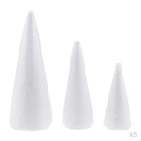 Maxbell 15Pcs Cone Shaped Styrofoam Foam Ornaments for Handmade DIY Modelling Crafts