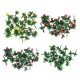 Maxbell 120Pcs Train Railway Scenery Layout Plastic Flower Trees Model Home Decor