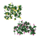 Maxbell 120Pcs Train Railway Scenery Layout Plastic Flower Trees Model Home Decor