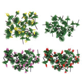 Maxbell 120Pcs Train Railway Scenery Layout Plastic Flower Trees Model Home Decor