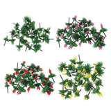 Maxbell 120Pcs Train Railway Scenery Layout Plastic Flower Trees Model Home Decor