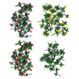 Maxbell 120Pcs Train Railway Scenery Layout Plastic Flower Trees Model Home Decor
