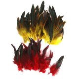 Maxbell 100 Pieces Beautiful Rooster Feather Trim for Decoration 12-18cm Yellow Red