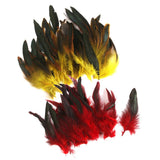Maxbell 100 Pieces Beautiful Rooster Feather Trim for Decoration 12-18cm Yellow Red