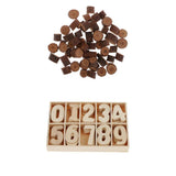 Maxbell 50 Pieces Natural Wood Round Log Slices Discs and 60 Pieces Wooden Numbers