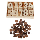 Maxbell 50 Pieces Natural Wood Round Log Slices Discs and 60 Pieces Wooden Numbers