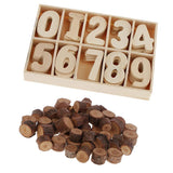 Maxbell 50 Pieces Natural Wood Round Log Slices Discs and 60 Pieces Wooden Numbers