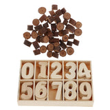 Maxbell 50 Pieces Natural Wood Round Log Slices Discs and 60 Pieces Wooden Numbers