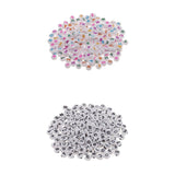Maxbell 400 Pieces Resin Rondelle Alphabet Letters Beads For Jewelry Making Craft