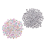 Maxbell 400 Pieces Resin Rondelle Alphabet Letters Beads For Jewelry Making Craft