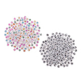 Maxbell 400 Pieces Resin Rondelle Alphabet Letters Beads For Jewelry Making Craft