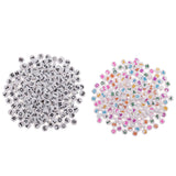 Maxbell 400 Pieces Resin Rondelle Alphabet Letters Beads For Jewelry Making Craft