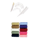 Maxbell 24Pcs/lot Hand Sewing Threads with Repair Upholstery Curved Needles Carpet