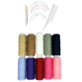 Maxbell 24Pcs/lot Hand Sewing Threads with Repair Upholstery Curved Needles Carpet