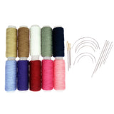 Maxbell 24Pcs/lot Hand Sewing Threads with Repair Upholstery Curved Needles Carpet