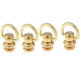 Maxbell 4Pcs Ball Post with Ring Rivet Stud Round Head Screw Back for Leather Crafts