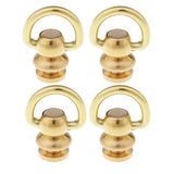 Maxbell 4Pcs Ball Post with Ring Rivet Stud Round Head Screw Back for Leather Crafts