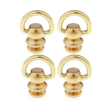 Maxbell 4Pcs Ball Post with Ring Rivet Stud Round Head Screw Back for Leather Crafts