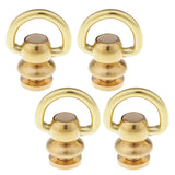 Maxbell 4Pcs Ball Post with Ring Rivet Stud Round Head Screw Back for Leather Crafts