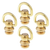 Maxbell 4Pcs Ball Post with Ring Rivet Stud Round Head Screw Back for Leather Crafts