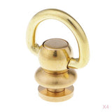 Maxbell 4Pcs Ball Post with Ring Rivet Stud Round Head Screw Back for Leather Crafts