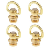 Maxbell 4Pcs Ball Post with Ring Rivet Stud Round Head Screw Back for Leather Crafts