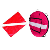 Maxbell Pink Freediving Buoy with Diver Flag for Diving, Spearfishing, Snorkeling