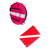 Maxbell Pink Freediving Buoy with Diver Flag for Diving, Spearfishing, Snorkeling