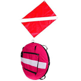 Maxbell Pink Freediving Buoy with Diver Flag for Diving, Spearfishing, Snorkeling