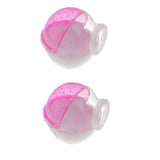 Maxbell 2 pcs Hamster Mouse Small Pet Bathroom Cage Box Bath Sand Sauna Toilet Pink