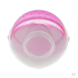 Maxbell 2 pcs Hamster Mouse Small Pet Bathroom Cage Box Bath Sand Sauna Toilet Pink
