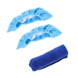 Maxbell Ice Hockey Figure Skate Terry Blade Covers Soakers Guards Cleaner Blue