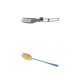 Maxbell 2Pcs Portable Camping Picnic Spoon Fork Cutter Stainless Steel Spork
