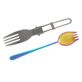 Maxbell 2Pcs Portable Camping Picnic Spoon Fork Cutter Stainless Steel Spork