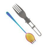 Maxbell 2Pcs Portable Camping Picnic Spoon Fork Cutter Stainless Steel Spork