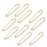 Maxbell 10 Pieces Luxury Imitation Pearls Safety Pin Brooch Pin Clip for Scarf Gown