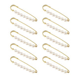 Maxbell 10 Pieces Luxury Imitation Pearls Safety Pin Brooch Pin Clip for Scarf Gown