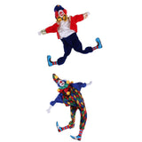 Maxbell 2Pcs 41cm Funny Clown Man Doll Wearing Clothes Halloween Ornament Kids Gift