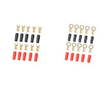 Maxbell 10 Pairs 8 AWG Car Audio Power Ground Wire Ring &Fork Terminal Connector