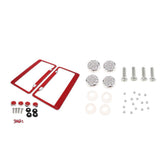 Maxbell 2Pcs 12"x6" License Plate Frame w/8X Rhinestone Screws Fasteners Red