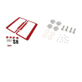 Maxbell 2Pcs 12"x6" License Plate Frame w/8X Rhinestone Screws Fasteners Red