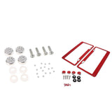 Maxbell 2Pcs 12"x6" License Plate Frame w/8X Rhinestone Screws Fasteners Red