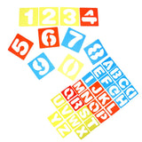 Maxbell 36 Pieces Arabic Numbers & Alphabet Drawing Template Stencils Ruler for Kids