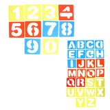 Maxbell 36 Pieces Arabic Numbers & Alphabet Drawing Template Stencils Ruler for Kids
