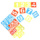 Maxbell 36 Pieces Arabic Numbers & Alphabet Drawing Template Stencils Ruler for Kids