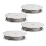 Maxbell 4 Rolls of Stainless Steel Tiger Tail Beading Wire Cord 0.35/0.38/0.45/0.5mm